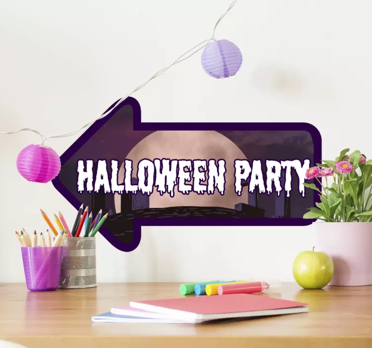 Naklejka na ścianę Halloween Znak strzałki halloween party - TenStickers