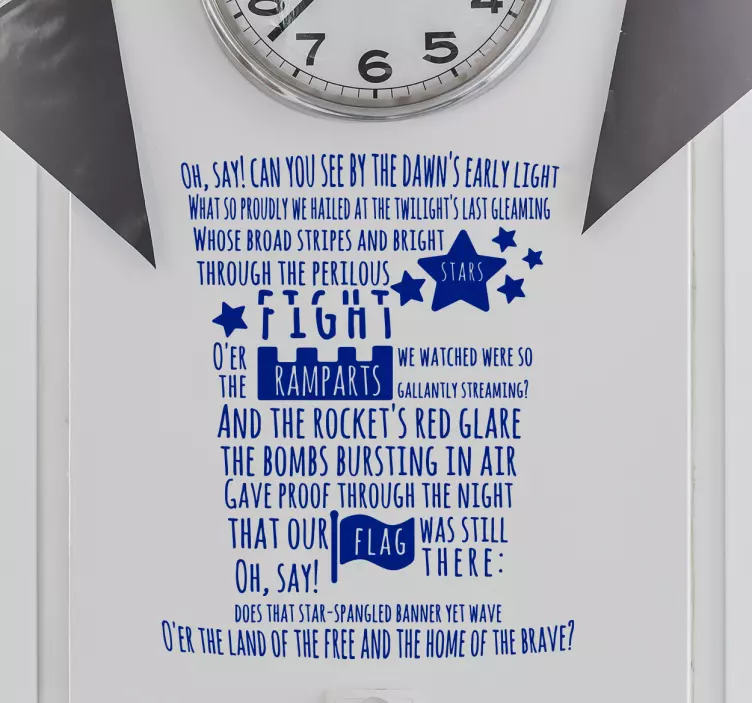 Naklejka ścienna hymn narodowy USA - TenStickers