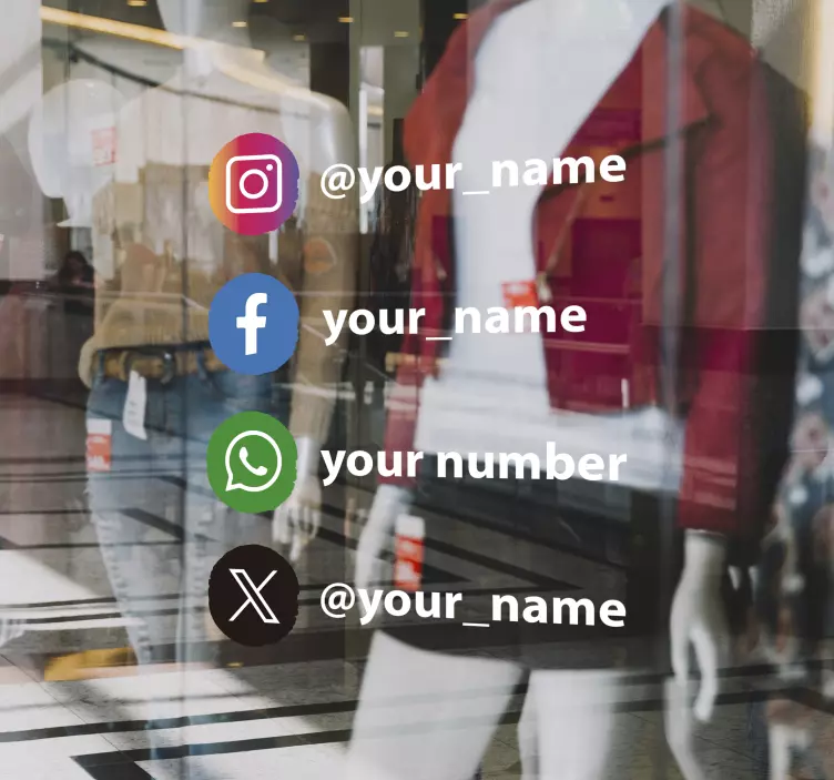 Naklejka na ścianę Ikony mediów społecznościowych - TenStickers