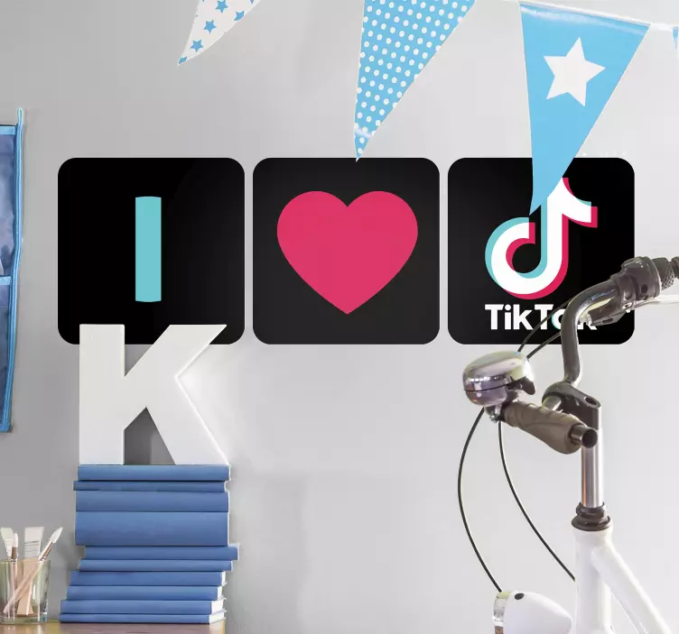 Naklejka kocham tik tok - TenStickers