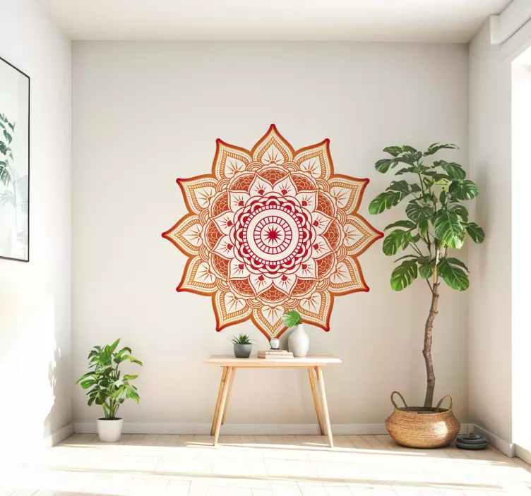 Naklejka na ścianę Mandala w formie słońca - TenStickers