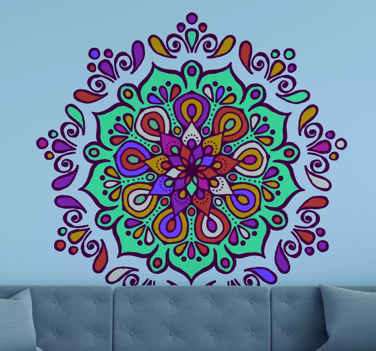 Naklejka na ścianę Mandala pełna kolorów - TenStickers