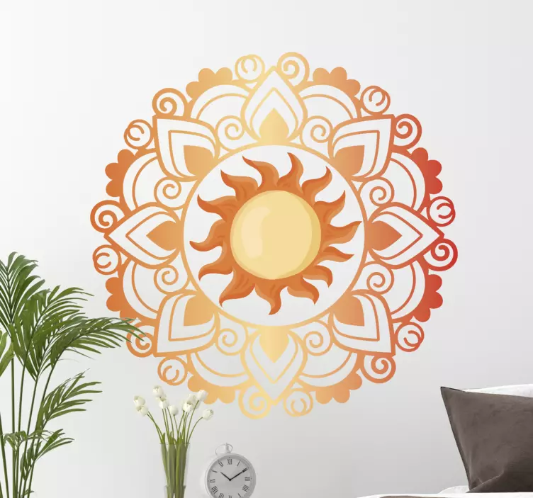 Naklejka na ścianę Mandala słońce - TenStickers