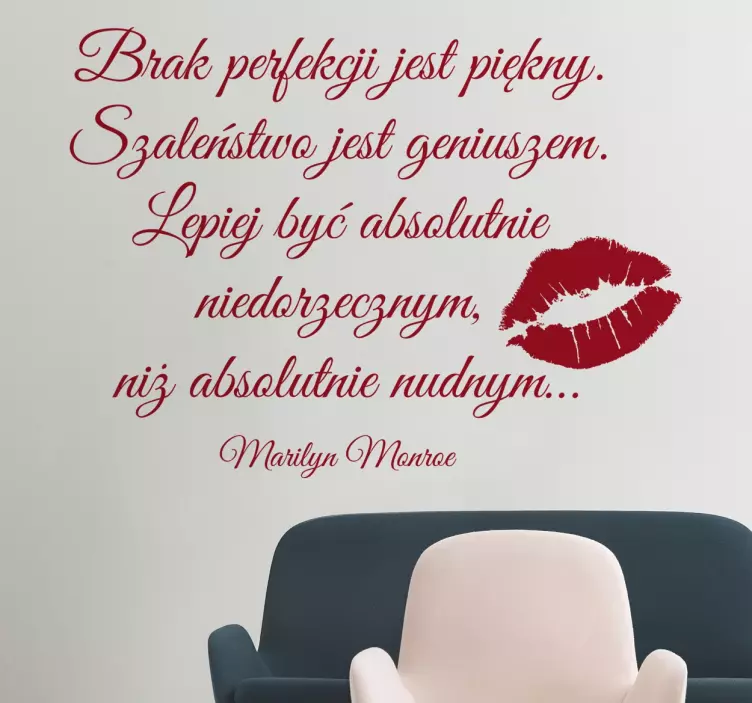 Naklejka ścienna Marylin Monroe Cytat - TenStickers