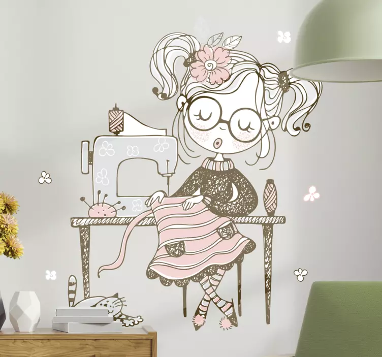 Naklejka maszyna do szycia ilustracja - TenStickers