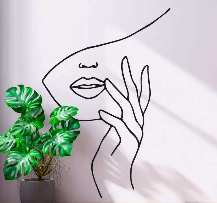 Naklejka na ścianę Minimalistyczna twarz dłoni - TenStickers