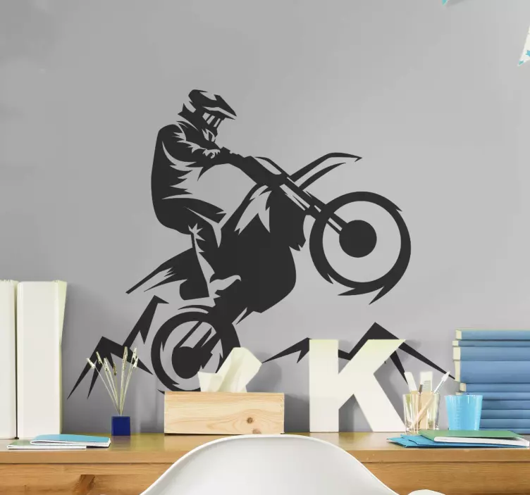 Naklejka na ścianę Motocyklista - TenStickers