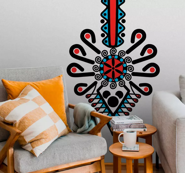 Naklejka na ścianę mur „kolorowy góralski motyw” - TenStickers