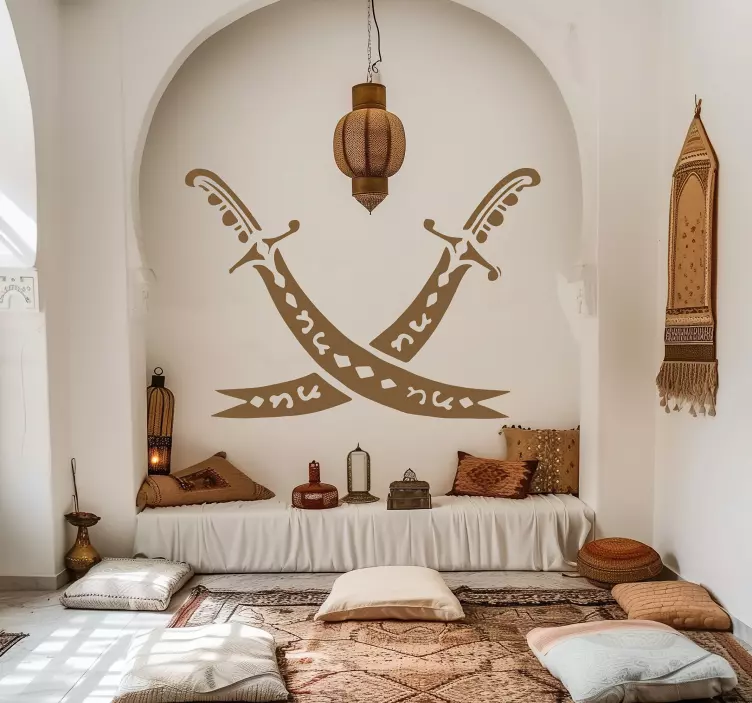 Naklejka na ścianę mur projekt skrzyżowanych mieczy - TenStickers