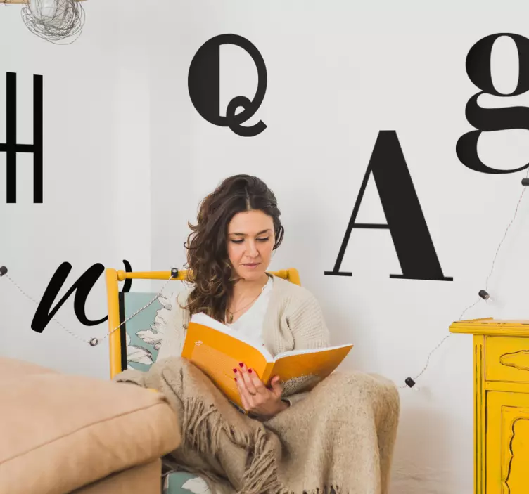 Naklejka na ścianę nowoczesny alfabet - TenStickers