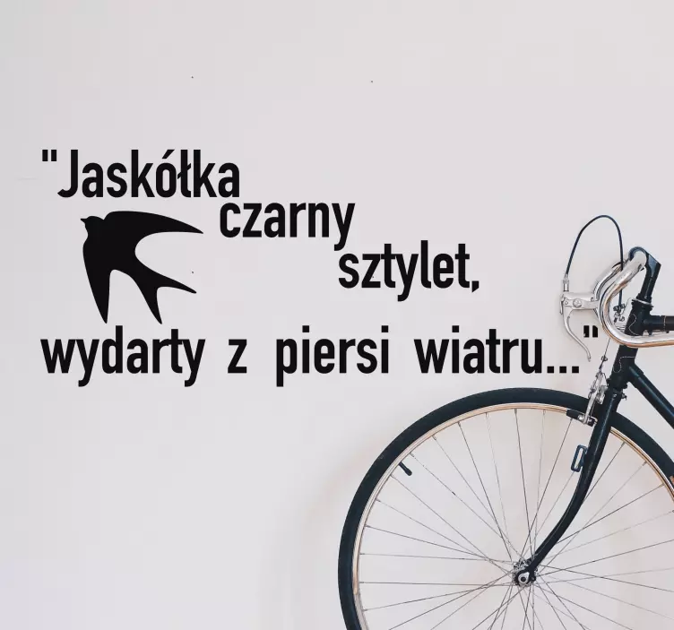 Naklejka na ścianę Cytat z piosenki Jaskółka uwięziona - TenStickers