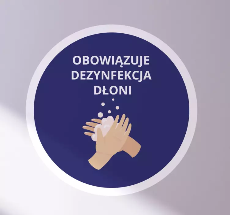 Naklejka na ścianę polskie napisy Dezynfekcja rąk obowiązkowa - TenStickers