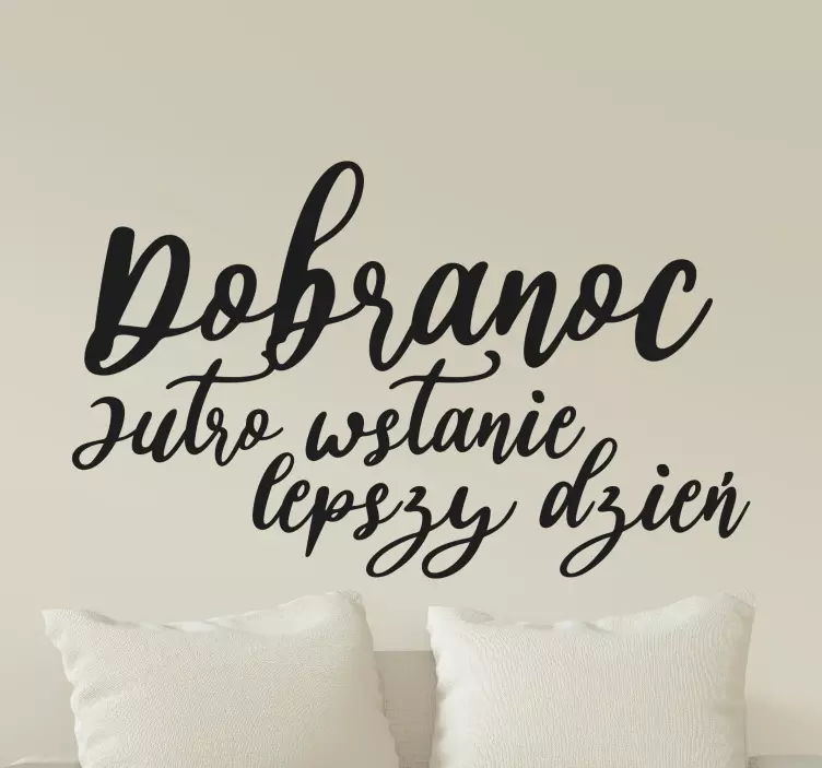 Naklejka na ścianę polskie napisy Dobranoc - TenStickers