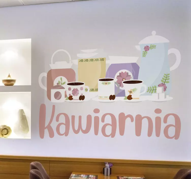 Naklejka na ścianę polskie napisy Kawiarnia - TenStickers