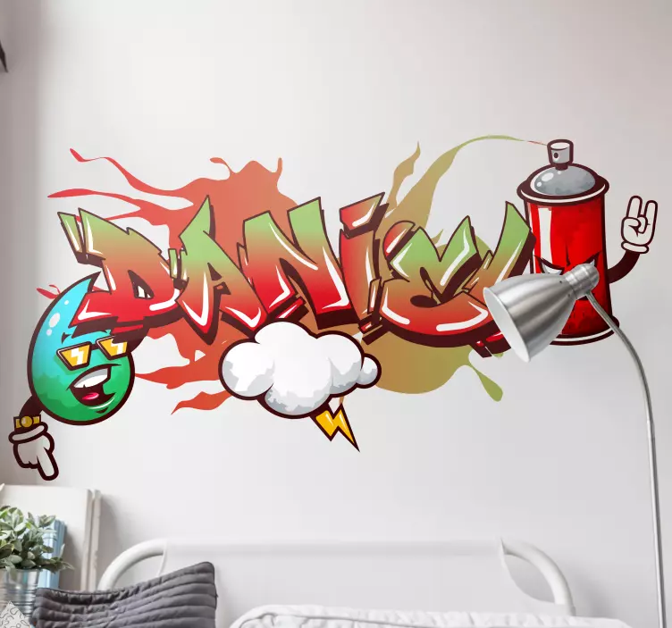 Naklejka na ścianę Postacie z graffiti w sprayu - TenStickers