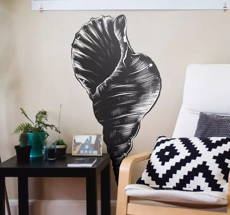 Naklejka na ścianę Ręcznie narysowana vintage muszla - TenStickers