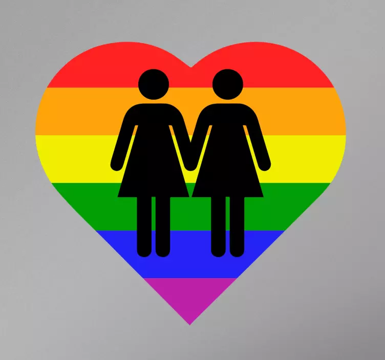Naklejka ścienna serce para homoseksualna - TenStickers