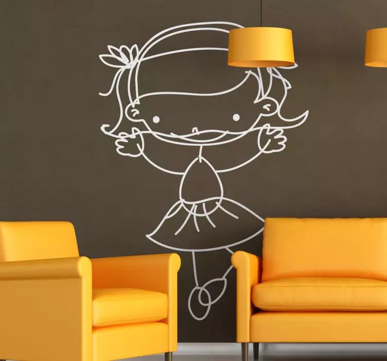 Naklejka ścienna skacząca dziewczynka - TenStickers