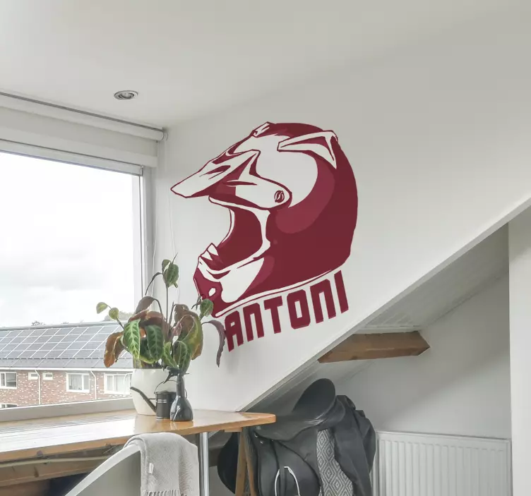 Naklejka na ścianę sporty Spersonalizowany kask żużlowy - TenStickers