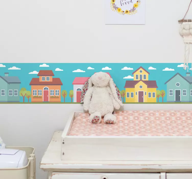 Naklejka na ścianę wzory Pastelowe domy - TenStickers