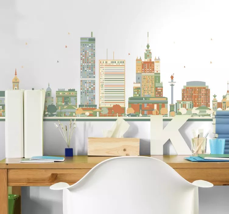 Naklejka na ścianę Warszawa pełna kolorów - TenStickers