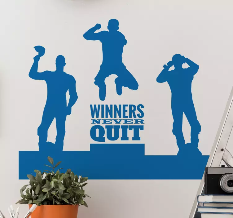 Naklejka ścienna winners never quit - TenStickers