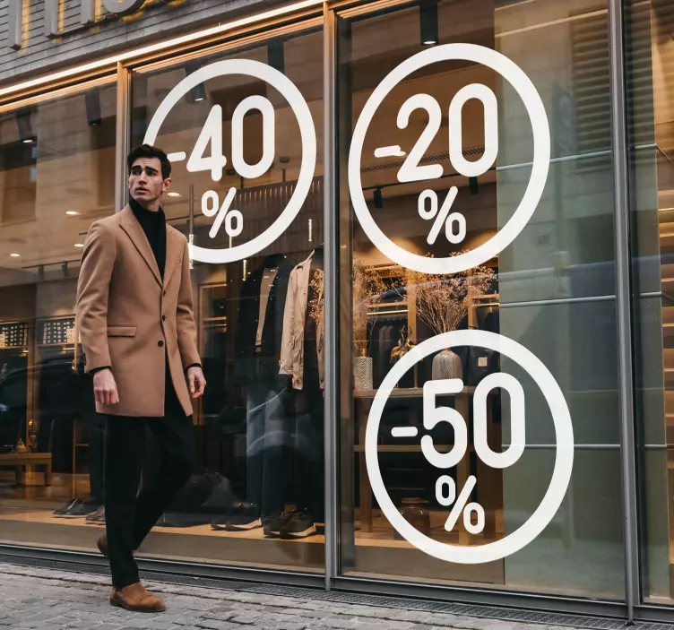 Naklejka na ścianę witrynę sklepową obniżki wyprzedaż - TenStickers