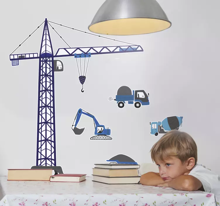 Naklejka na ścianę zabawki Wielu ciągników - TenStickers