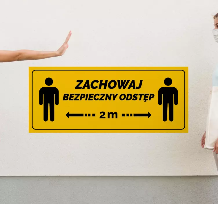 Naklejka na ścianę Zachowaj bezpieczny odstęp - TenStickers