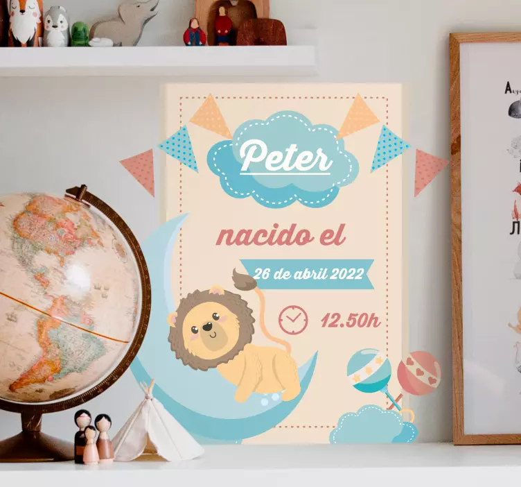 Naklejka słodka ilustracja i dane dziecka - TenStickers