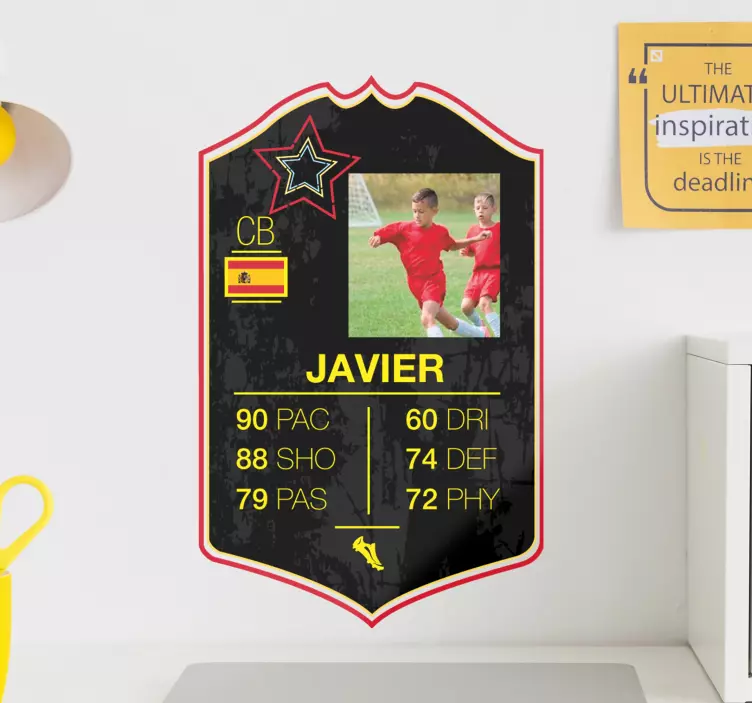 Naklejka na ścianę piłka nożna karta gracza - TenStickers