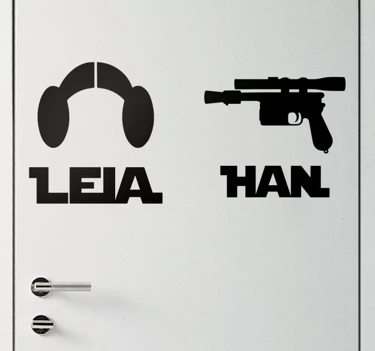 Naklejka Star Wars - Leia i Han - TenStickers