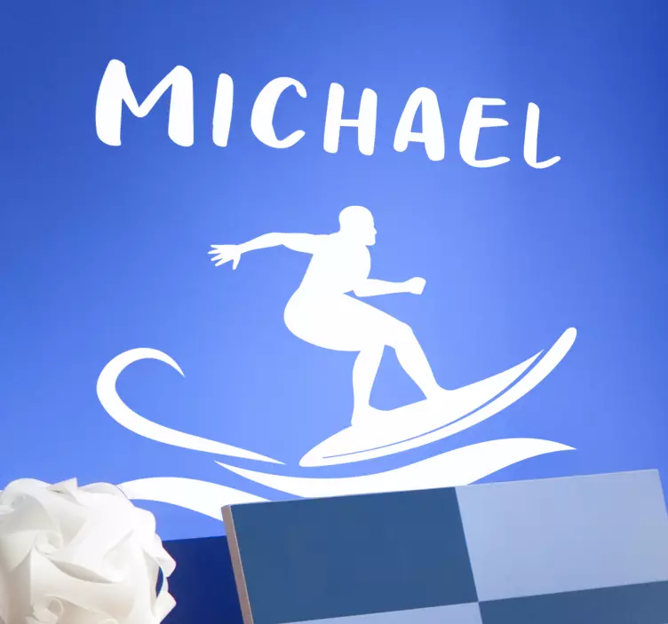 Naklejka surfer z imieniem - TenStickers