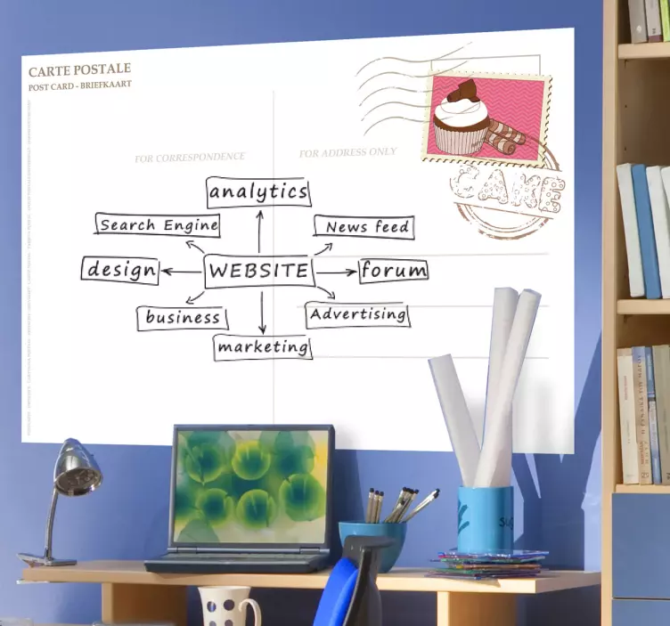 Naklejka biała tablica pastelowa pocztówka - TenStickers