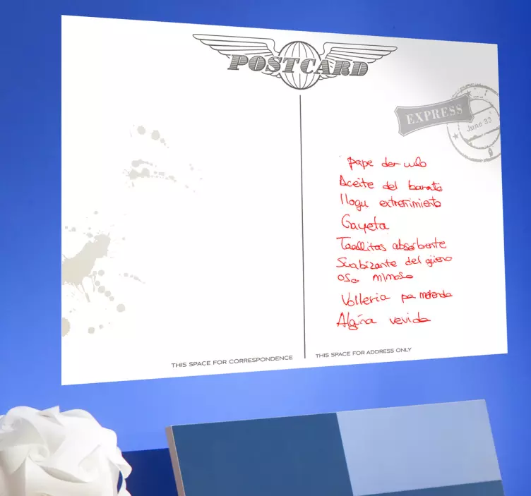 Naklejka biała tablica pocztówka z lat 50 - TenStickers