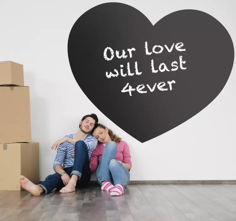 Naklejka tablica kredowa serce - TenStickers