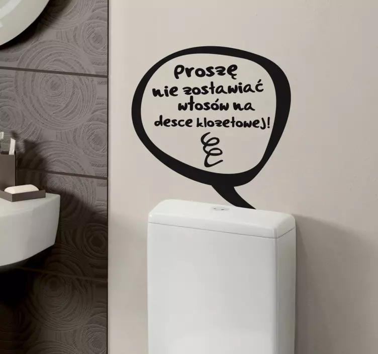 Naklejka tekst deska klozetowa - TenStickers