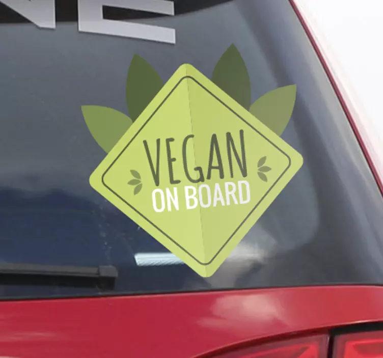 Naklejka na szybę samochód- Vegan on board - TenStickers
