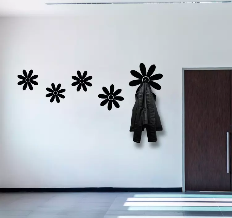 Naklejka wieszak kompozycja kwiatowa na haczyku - TenStickers