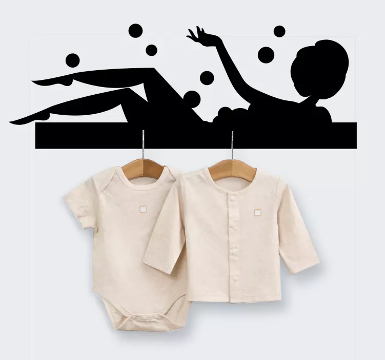 Naklejka wieszak relaksująca scena w wannie - TenStickers