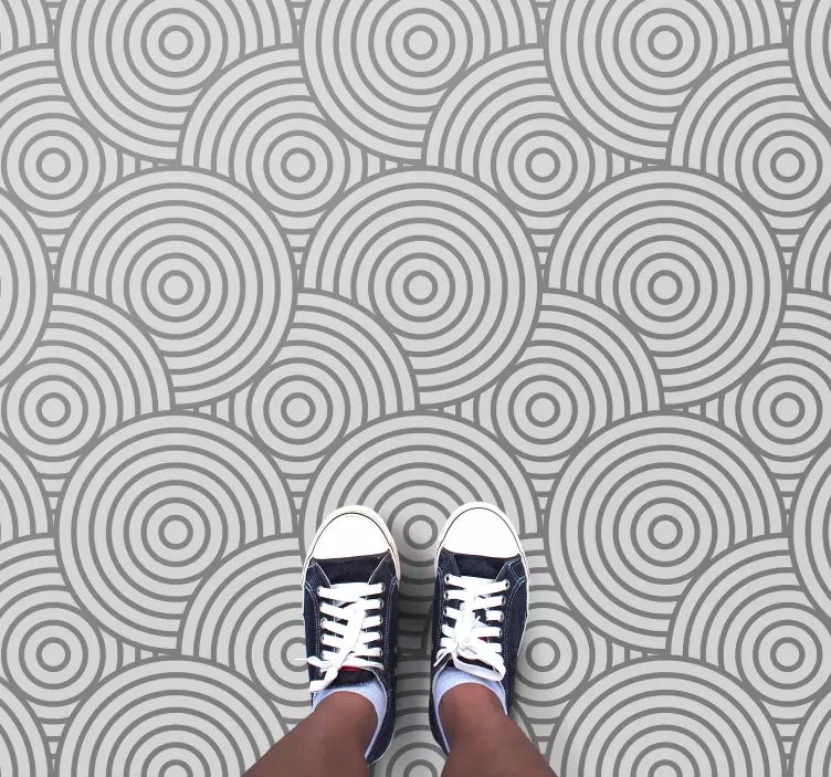 Naklejka na podłogę Nowoczesne szare koła - TenStickers