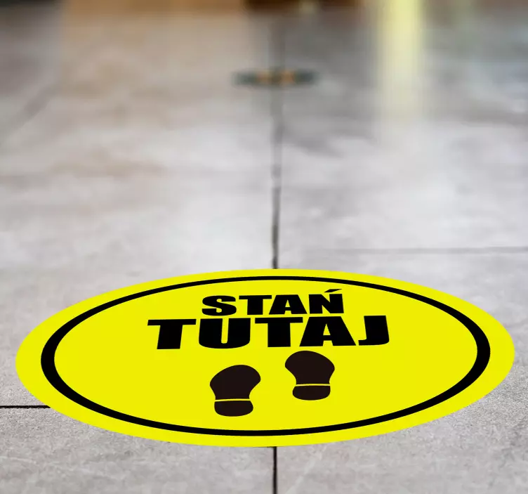Naklejka na podłogę Stań tutaj - TenStickers