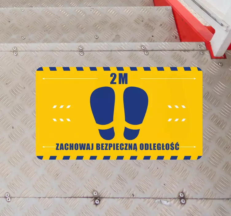 Naklejka na podłogę Zachowaj bezpieczny odstęp - TenStickers