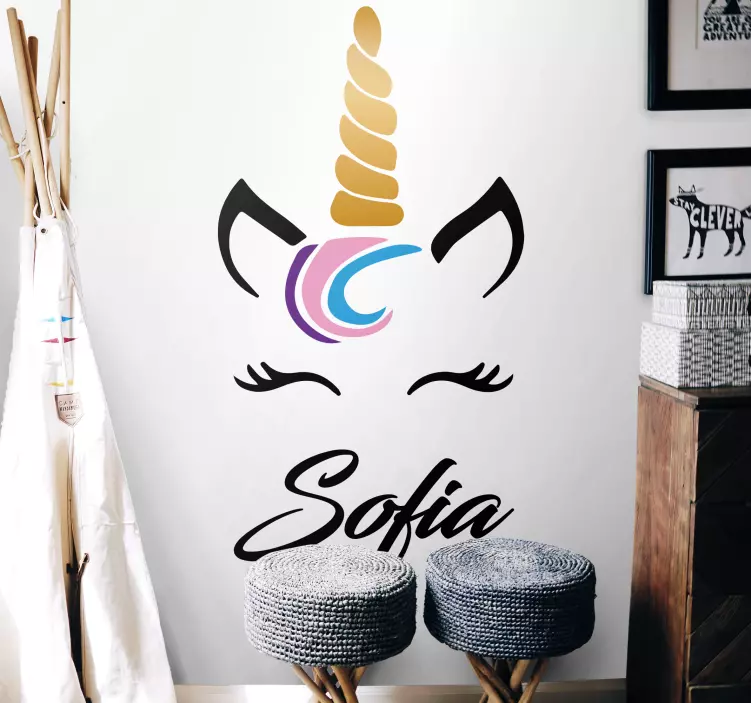 Naklejka personalizowana Dostosowany jednorożec - TenStickers