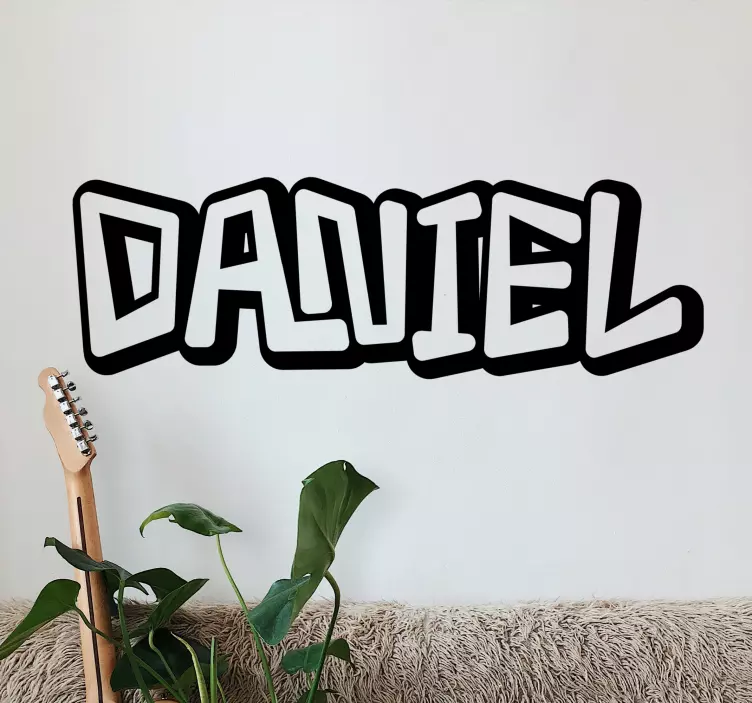 Naklejka personalizowana Monokolorowy tekst retro graffiti - TenStickers