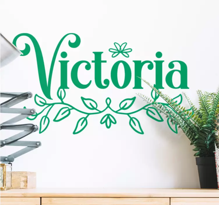 Naklejka personalizowana Niestandardowa nazwa z liściem - TenStickers