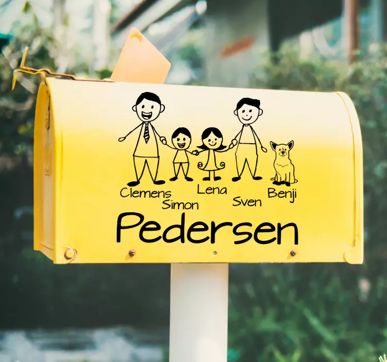 Naklejka personalizowana Ojcowie, dzieci i pies - TenStickers