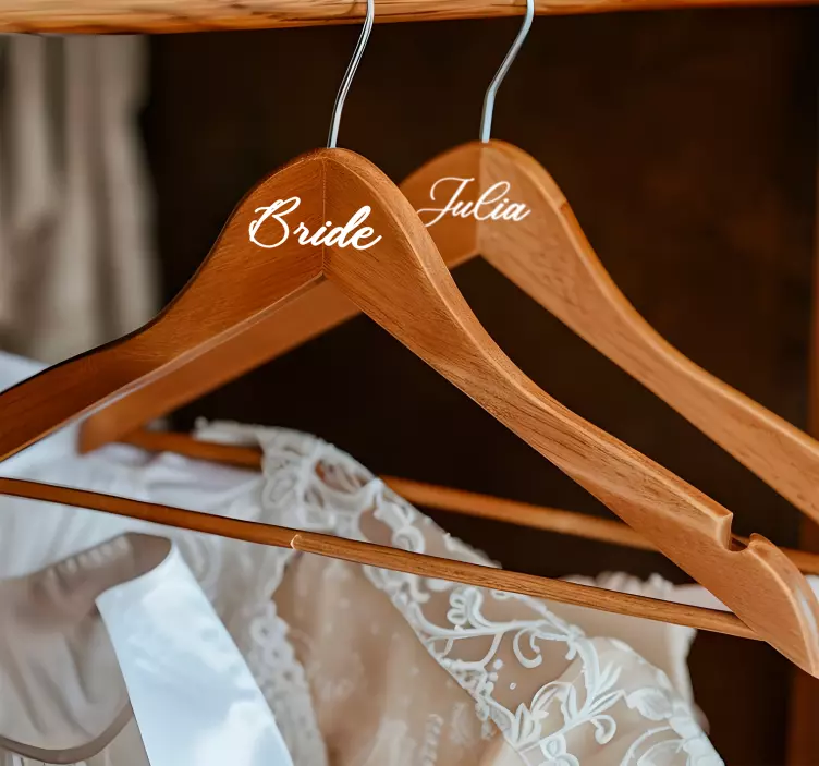 Naklejka personalizowana wieszak ślubny - TenStickers