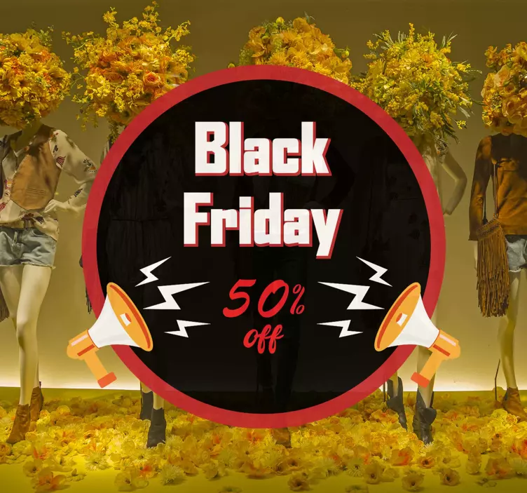 Naklejka na ścianę Black Friday oferta promocyjna z rabatem - TenStickers