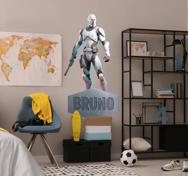 Naklejka z imieniem wojownik cybernetyczny - TenStickers